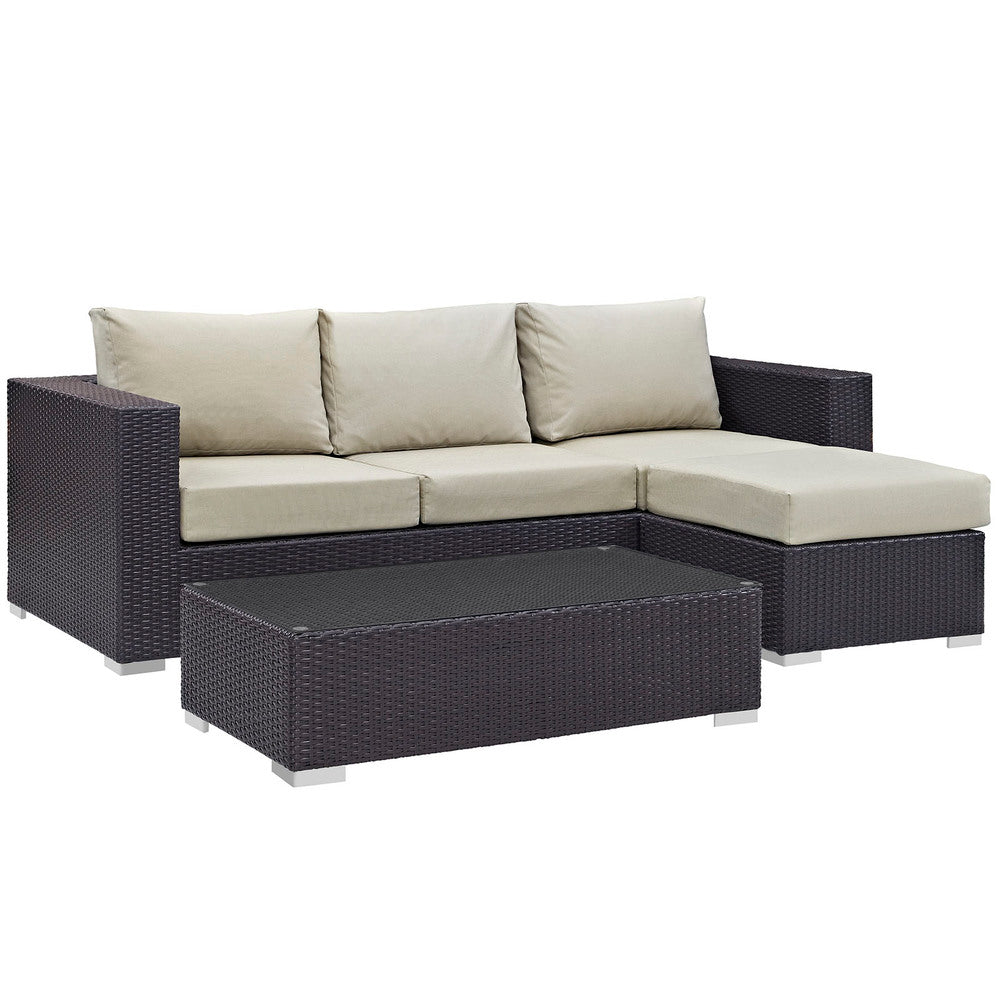 Modway Convene 3 Piece Outdoor Patio Sofa Set - EEI-2178