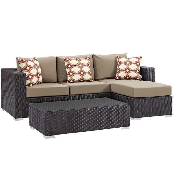 Modway Convene 3 Piece Outdoor Patio Sofa Set - EEI-2364  1