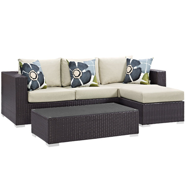 Modway Convene 3 Piece Outdoor Patio Sofa Set - EEI-2364