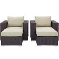 Modway Convene 4 Piece Outdoor Patio Sectional Set - EEI-2202  8