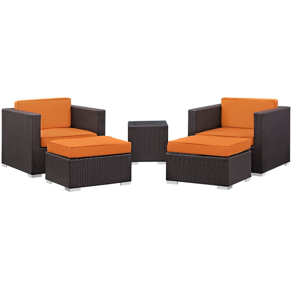 Modway Convene 5 Piece Outdoor Patio Sectional Set - EEI-1809  2