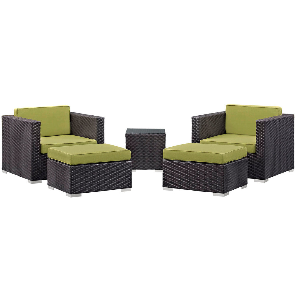 Modway Convene 5 Piece Outdoor Patio Sectional Set - EEI-1809  3