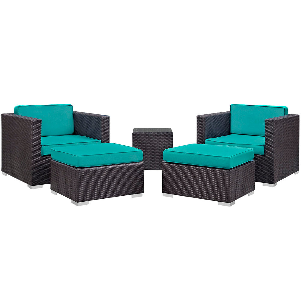 Modway Convene 5 Piece Outdoor Patio Sectional Set - EEI-1809  5