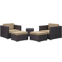 Modway Convene 5 Piece Outdoor Patio Sectional Set - EEI-1809  1