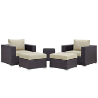 Modway Convene 5 Piece Outdoor Patio Sectional Set - EEI-1809