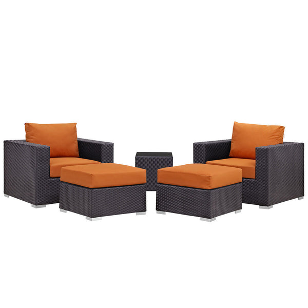 Modway Convene 5 Piece Outdoor Patio Sectional Set - EEI-2201  2