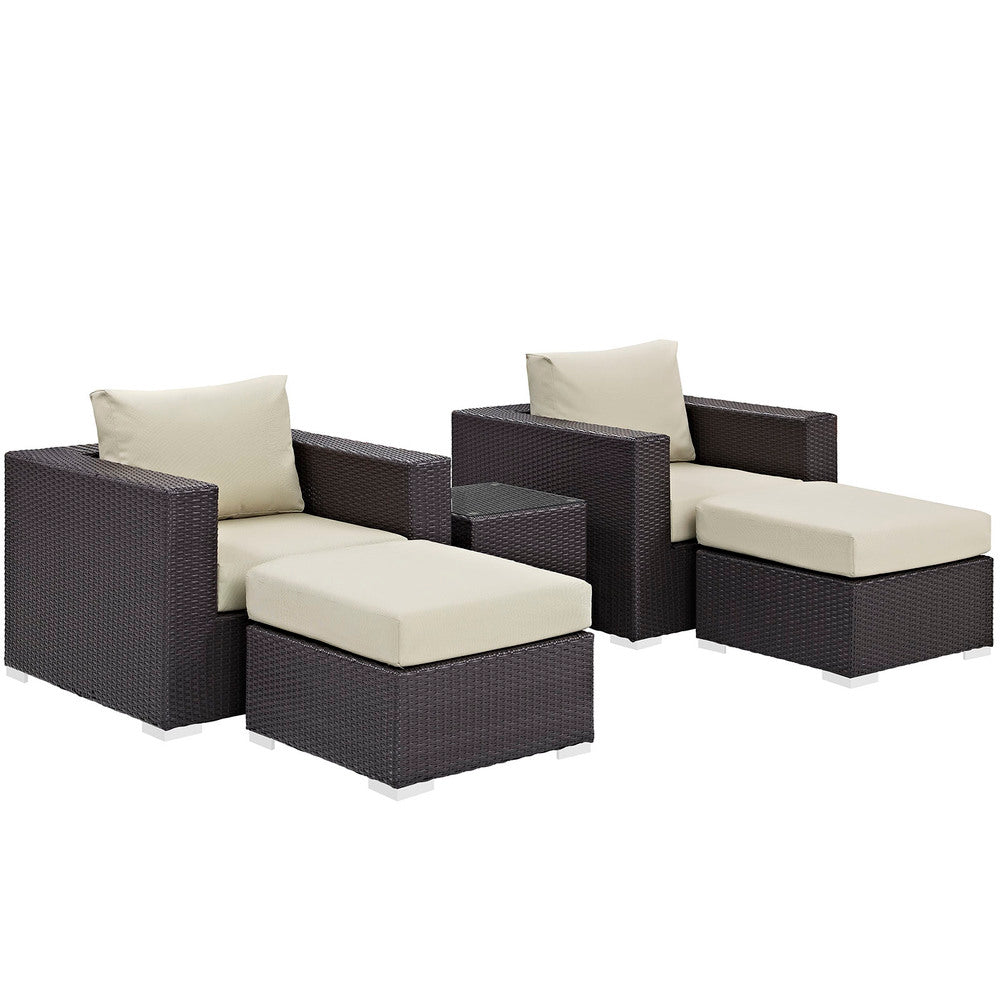 Modway Convene 5 Piece Outdoor Patio Sectional Set - EEI-2201  7