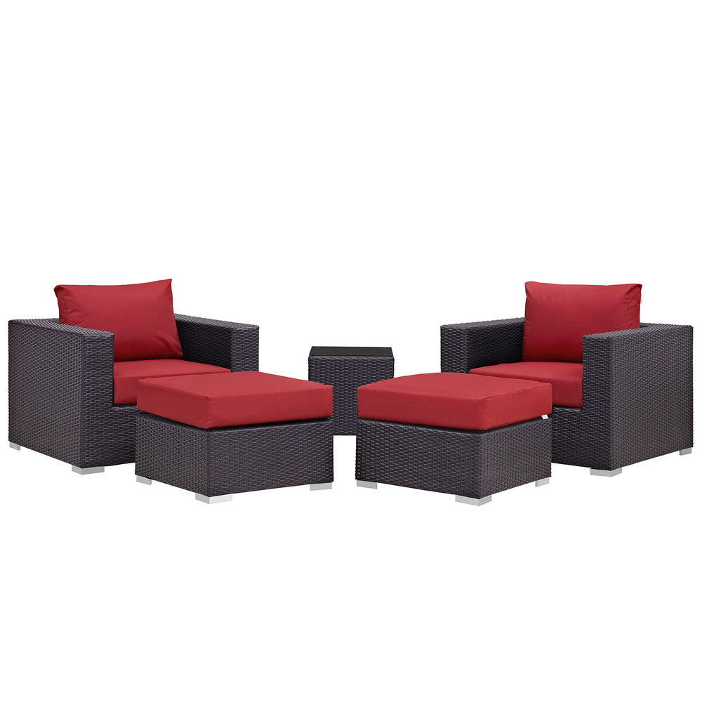 Modway Convene 5 Piece Outdoor Patio Sectional Set - EEI-2201  4