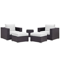 Modway Convene 5 Piece Outdoor Patio Sectional Set - EEI-2201  6