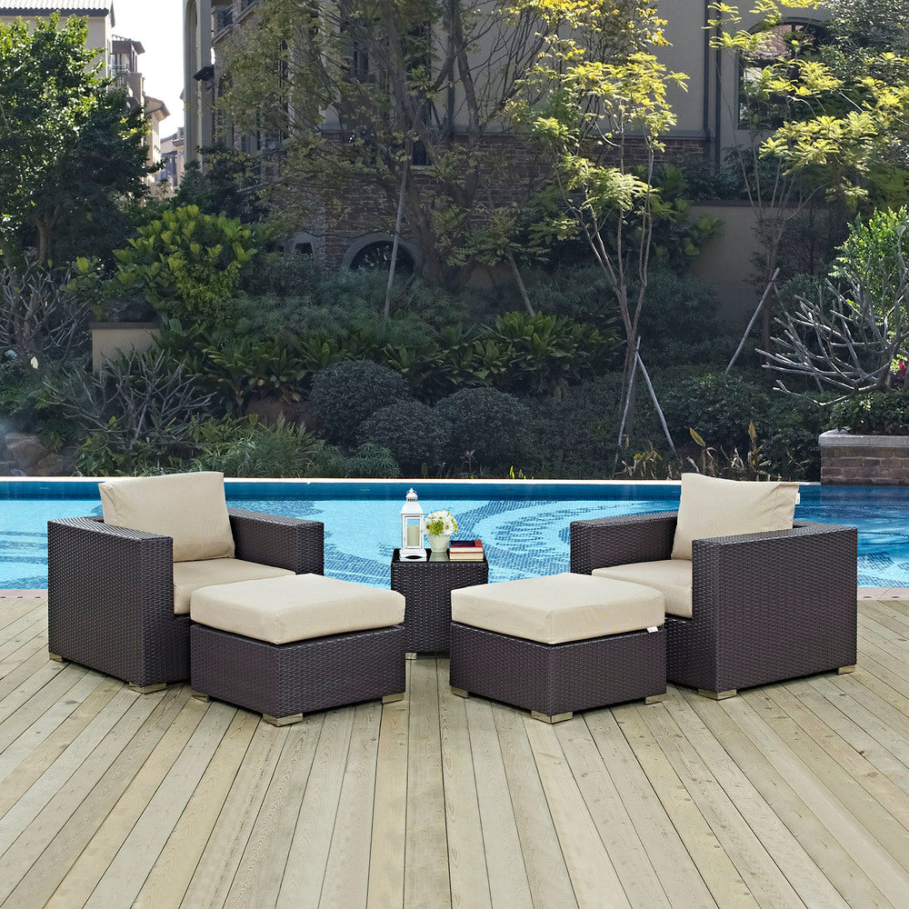 Modway Convene 5 Piece Outdoor Patio Sectional Set - EEI-2201  12