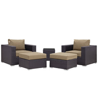 Modway Convene 5 Piece Outdoor Patio Sectional Set - EEI-2201  1