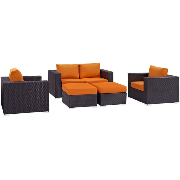 Modway Convene 5 Piece Outdoor Patio Sofa Set - EEI-2158  1