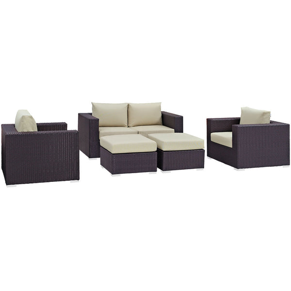 Modway Convene 5 Piece Outdoor Patio Sofa Set - EEI-2158