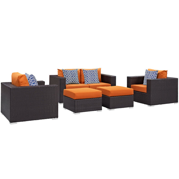 Modway Convene 5 Piece Outdoor Patio Sofa Set - EEI-2351  1