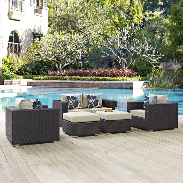 Modway Convene 5 Piece Outdoor Patio Sofa Set - EEI-2351