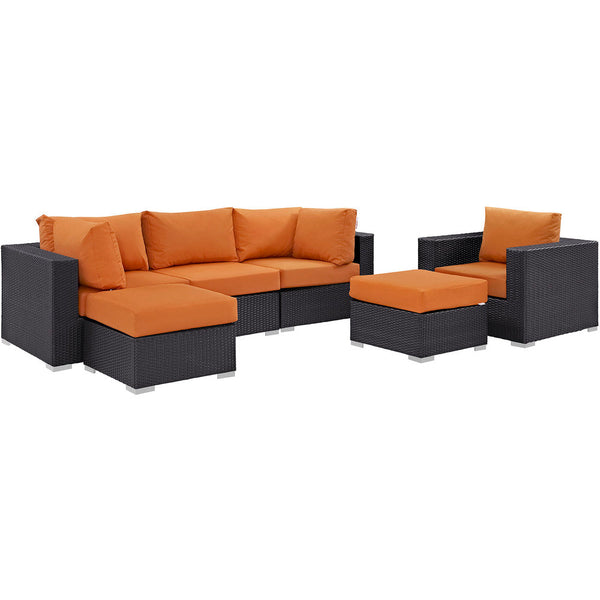 Modway Convene 6 Piece Outdoor Patio Sectional Set - EEI-2207  2