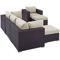 Modway Convene 6 Piece Outdoor Patio Sectional Set - EEI-2207  5