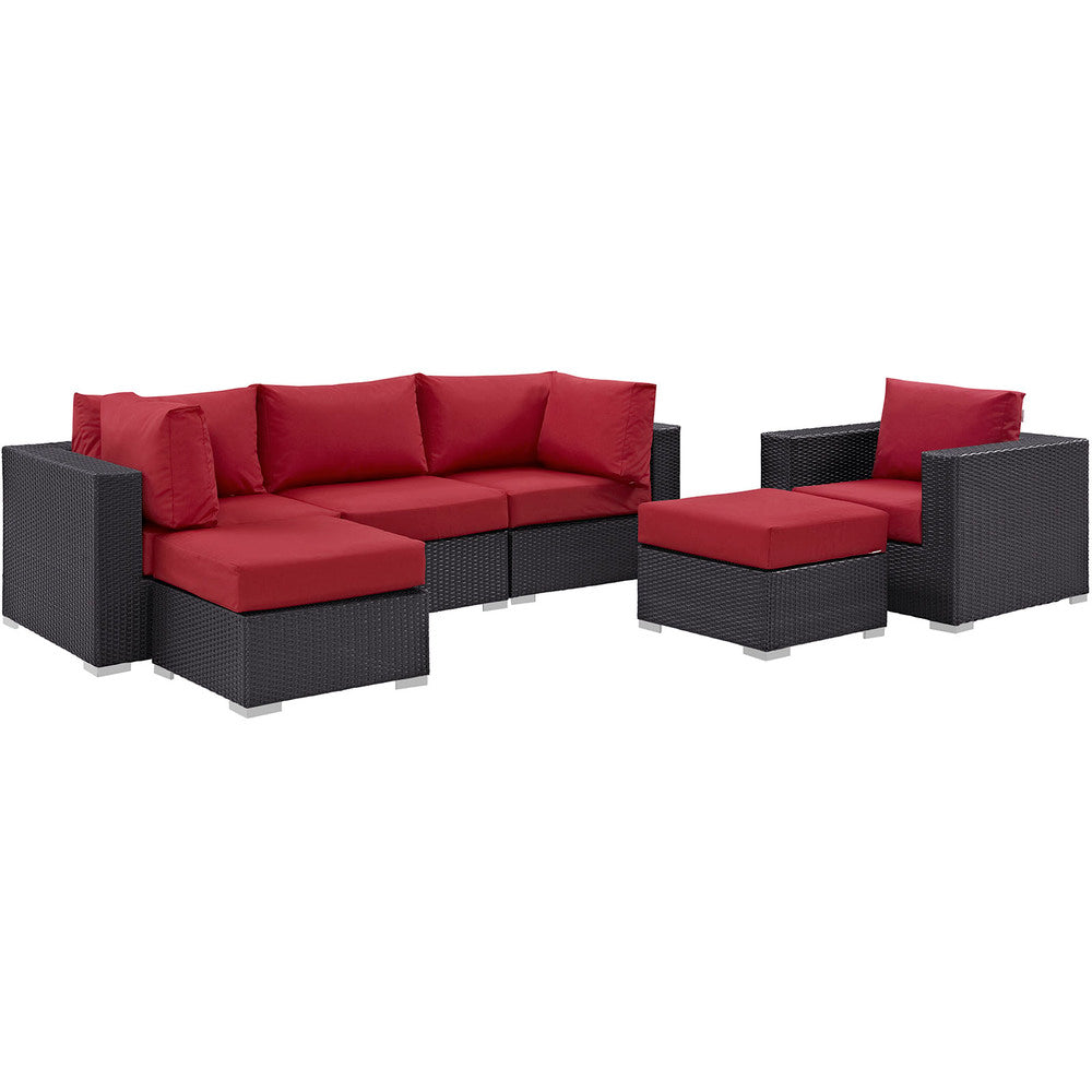 Modway Convene 6 Piece Outdoor Patio Sectional Set - EEI-2207  3