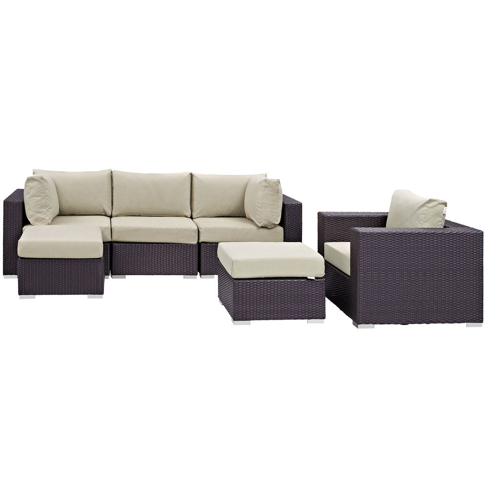 Modway Convene 6 Piece Outdoor Patio Sectional Set - EEI-2207  6