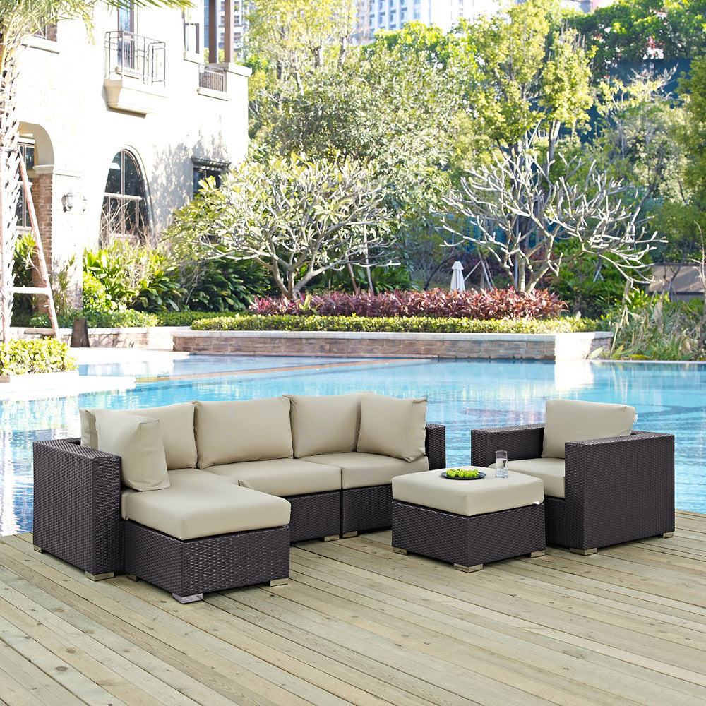 Modway Convene 6 Piece Outdoor Patio Sectional Set - EEI-2207  11