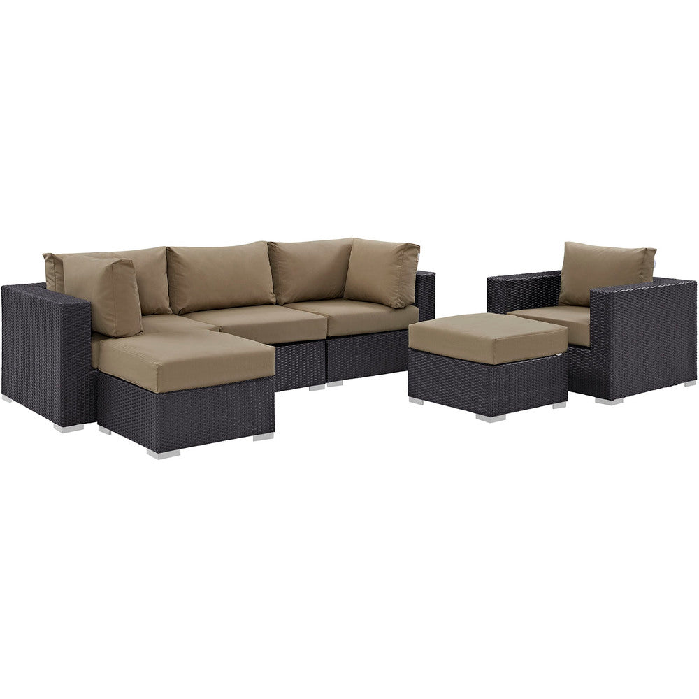 Modway Convene 6 Piece Outdoor Patio Sectional Set - EEI-2207  1