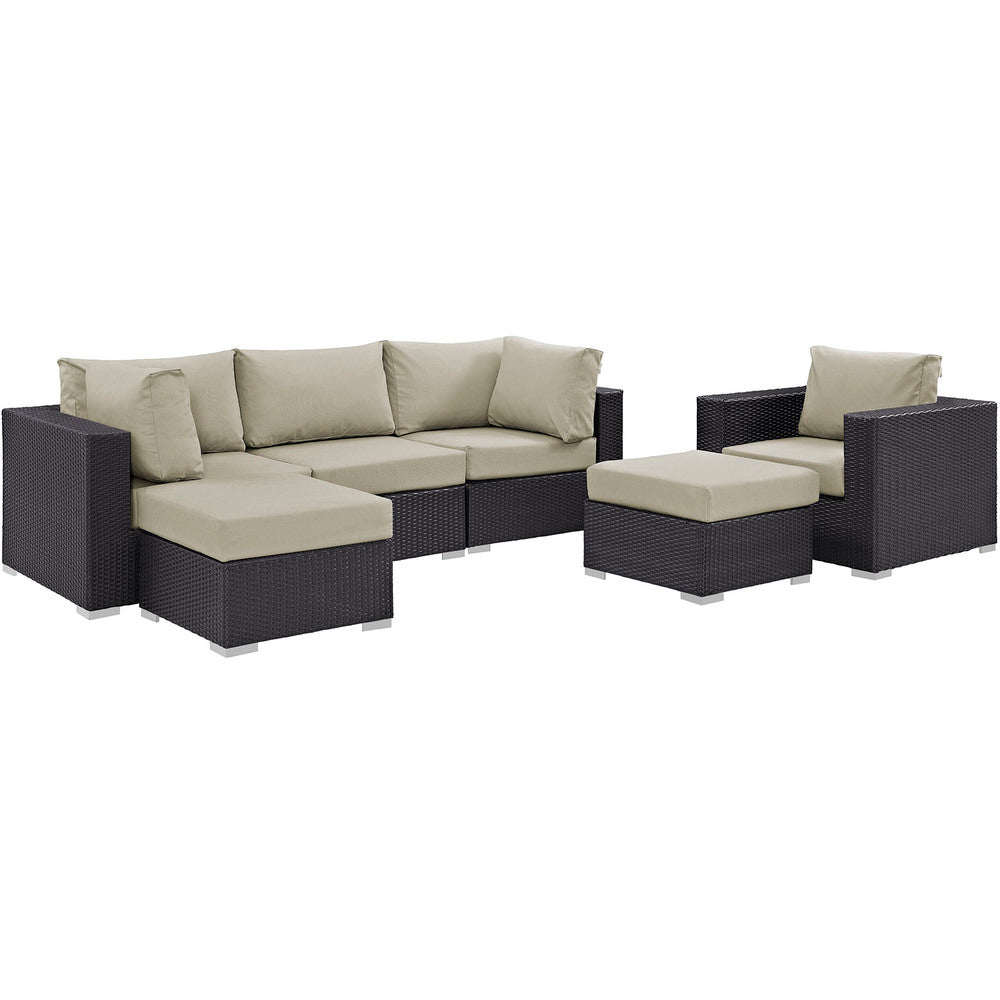 Modway Convene 6 Piece Outdoor Patio Sectional Set - EEI-2207