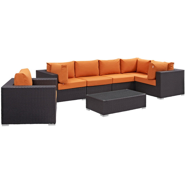 Modway Convene 7 Piece Outdoor Patio Sectional Set - EEI-2157  2