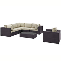 Modway Convene 7 Piece Outdoor Patio Sectional Set - EEI-2157  5