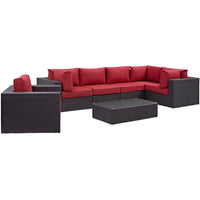 Modway Convene 7 Piece Outdoor Patio Sectional Set - EEI-2157  3