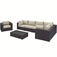 Modway Convene 7 Piece Outdoor Patio Sectional Set - EEI-2157  6