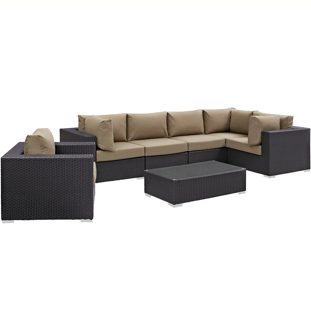 Modway Convene 7 Piece Outdoor Patio Sectional Set - EEI-2157  1