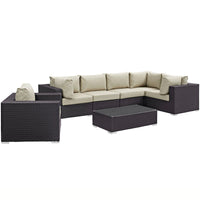 Modway Convene 7 Piece Outdoor Patio Sectional Set - EEI-2157