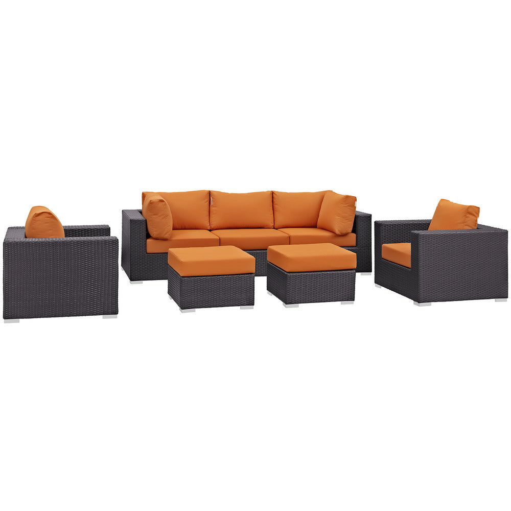 Modway Convene 7 Piece Outdoor Patio Sectional Set - EEI-2200  2