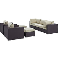 Modway Convene 7 Piece Outdoor Patio Sectional Set - EEI-2200  5