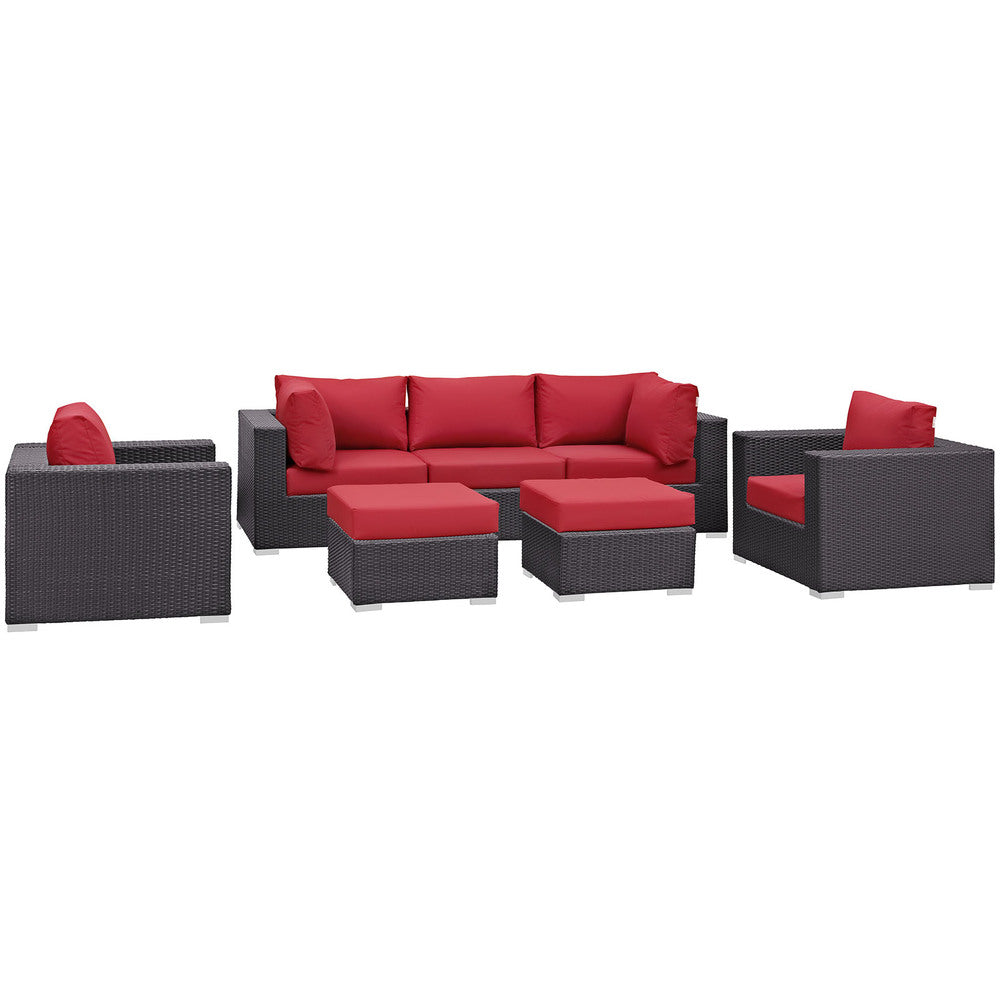 Modway Convene 7 Piece Outdoor Patio Sectional Set - EEI-2200  3