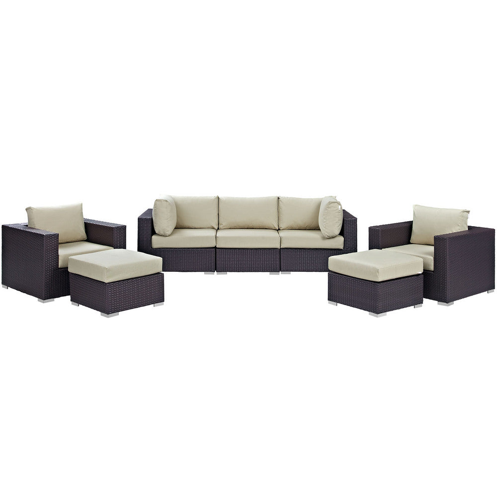 Modway Convene 7 Piece Outdoor Patio Sectional Set - EEI-2200  6