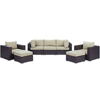 Modway Convene 7 Piece Outdoor Patio Sectional Set - EEI-2200  6