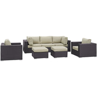 Modway Convene 7 Piece Outdoor Patio Sectional Set - EEI-2200