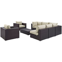 Modway Convene 8 Piece Outdoor Patio Sectional Set - EEI-2203  5