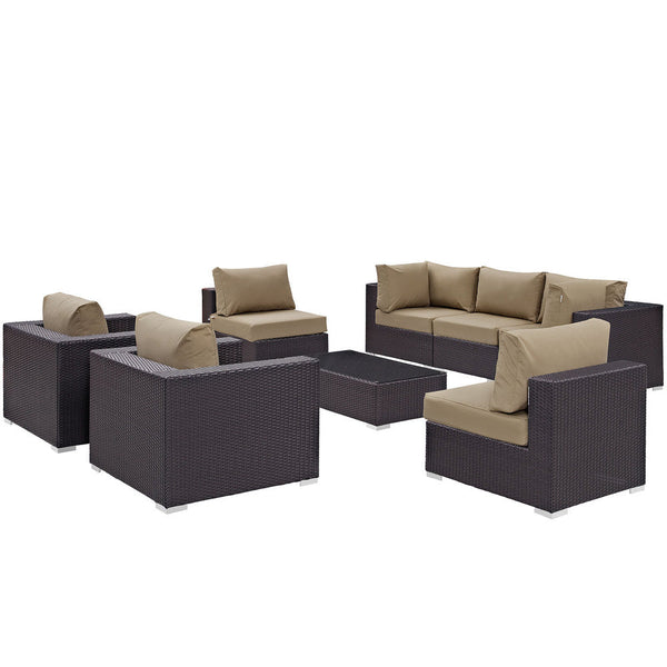 Modway Convene 8 Piece Outdoor Patio Sectional Set - EEI-2203  1