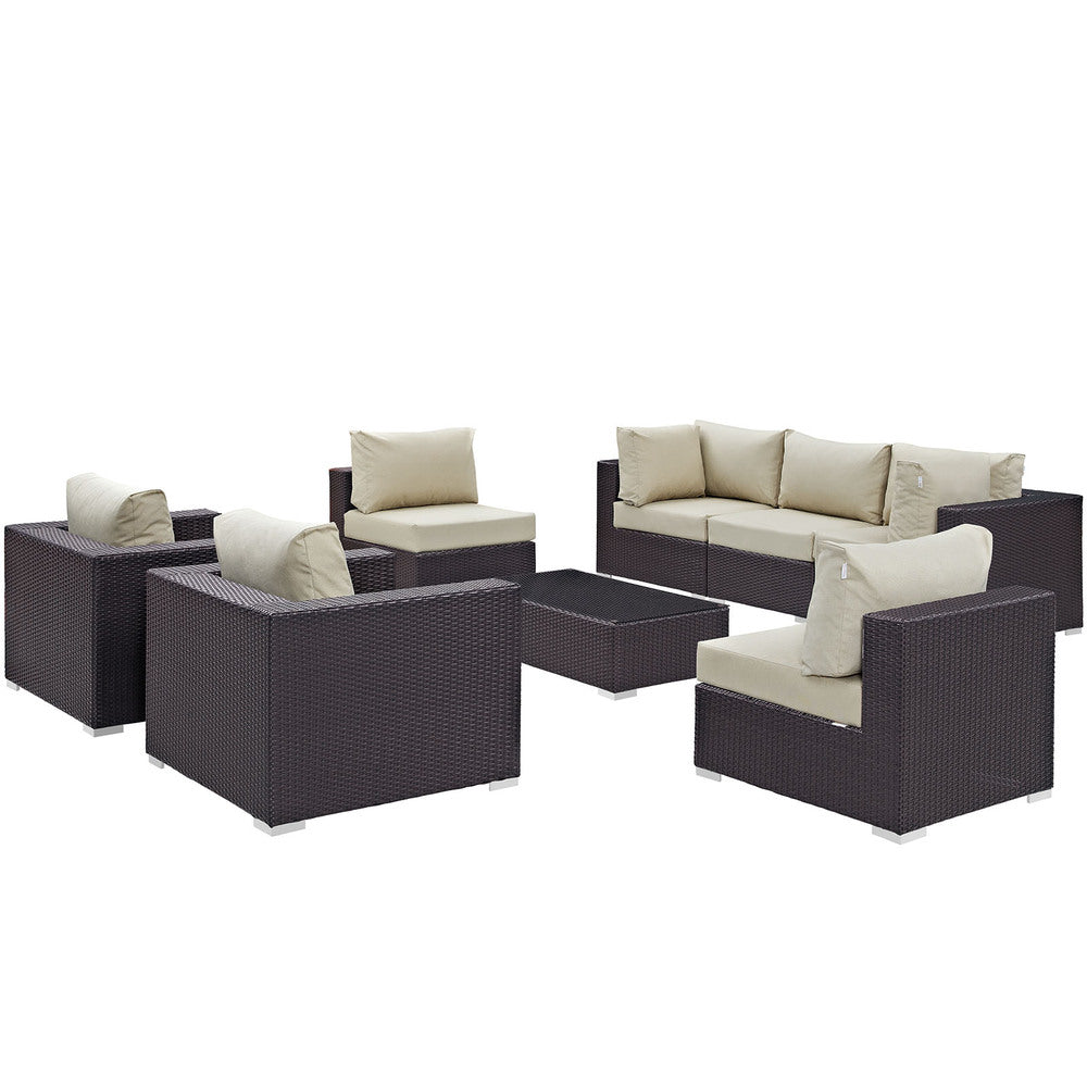 Modway Convene 8 Piece Outdoor Patio Sectional Set - EEI-2203