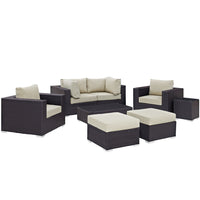 Modway Convene 8 Piece Outdoor Patio Sectional Set - EEI-2206  7