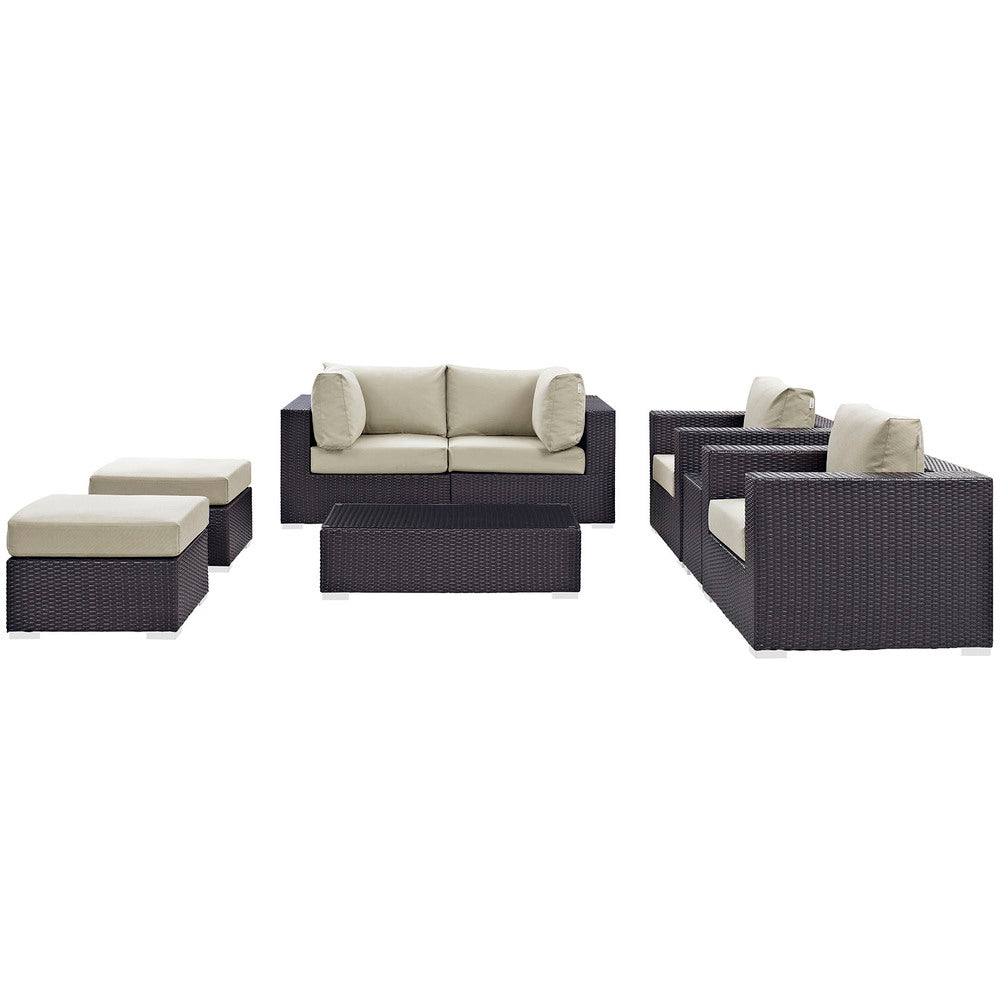 Modway Convene 8 Piece Outdoor Patio Sectional Set - EEI-2206  8