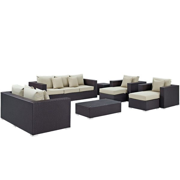 Modway Convene 9 Piece Outdoor Patio Sofa Set - EEI-2161