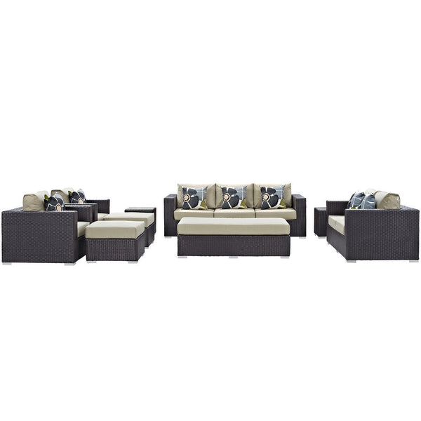 Modway Convene 9 Piece Outdoor Patio Sofa Set - EEI-2354