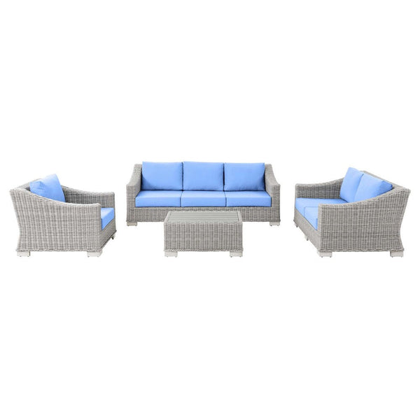 Modway Conway 4-Piece Outdoor Patio Wicker Rattan Furniture Set - EEI-5091  1