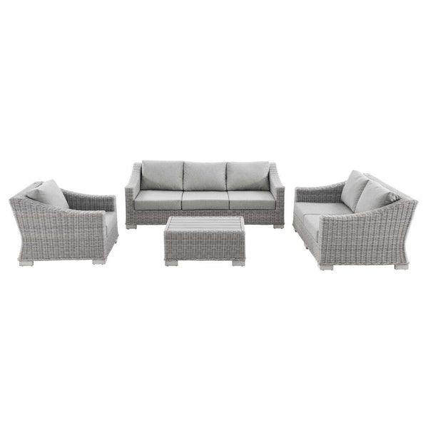 Modway Conway 4-Piece Outdoor Patio Wicker Rattan Furniture Set - EEI-5091