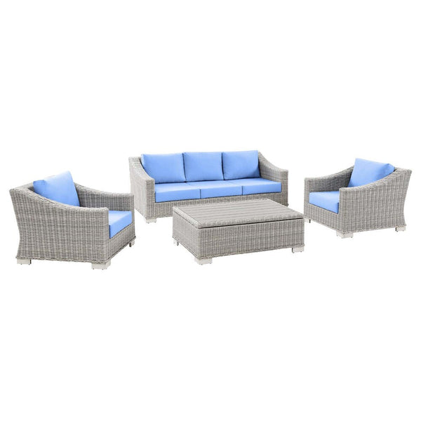 Modway Conway 4-Piece Outdoor Patio Wicker Rattan Furniture Set - EEI-5095  1