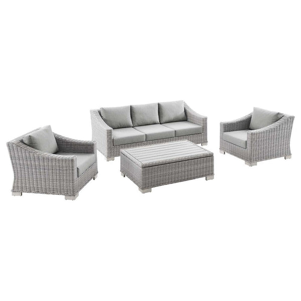 Modway Conway 4-Piece Outdoor Patio Wicker Rattan Furniture Set - EEI-5095