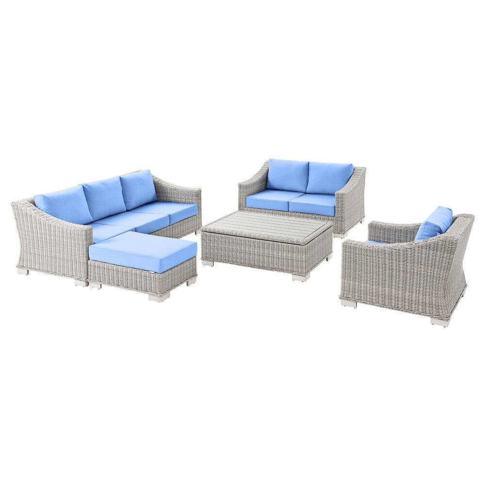 Modway Conway 5-Piece Outdoor Patio Wicker Rattan Furniture Set - EEI-5092  1